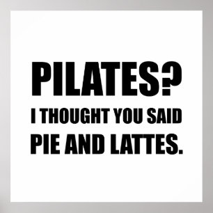 Poster Pie Pilates Et Lattes Drôle