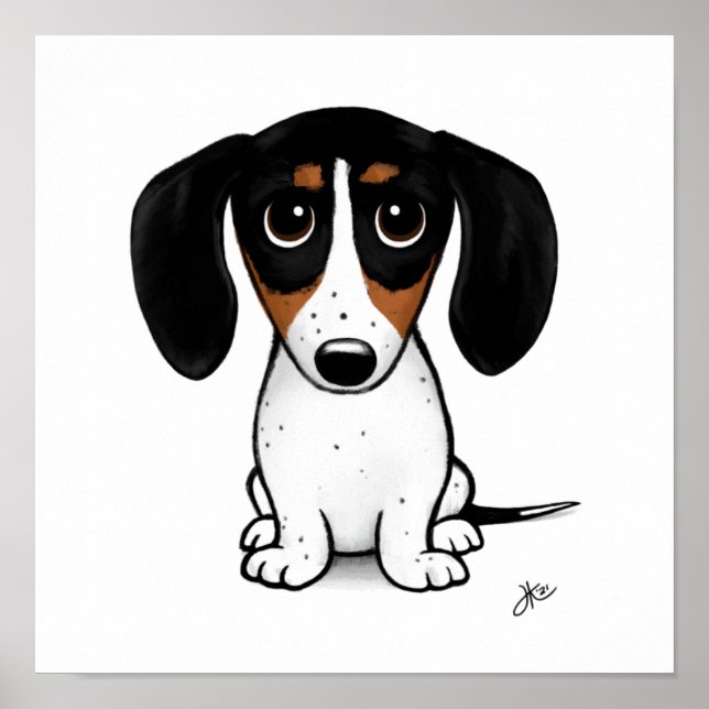 Poster Piebald Dachshund| Petit chien édulcoré (Devant)