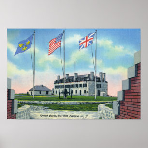 Poster Pièce de commandant dans le vieux château français