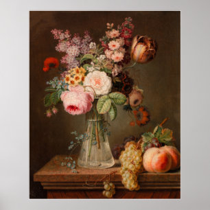Poster Pièce de fleur dans le vase de verre
