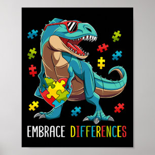 Poster Pièce de puzzle de dinosaure Sensibilisation à l'a