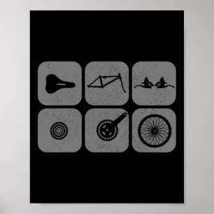 Poster Pièces de vélo Vélo de montagne Cyclisme Mtb Cycli