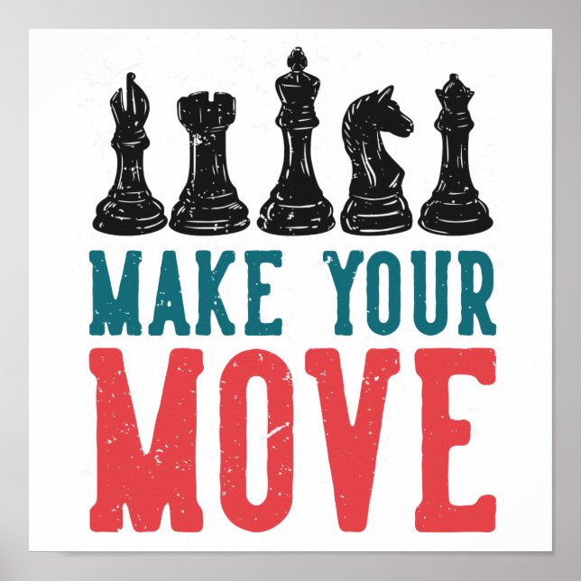 Poster Pièces d'échecs Faites votre devis de déplacement (Devant)