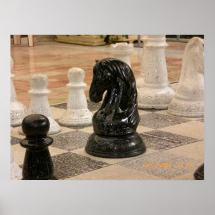 Poster Pièces d'échecs géantes