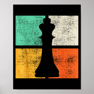 Poster Pièces d'échecs Roi Joueur 