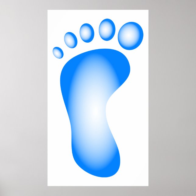 Poster Pied bleu transparent (Devant)