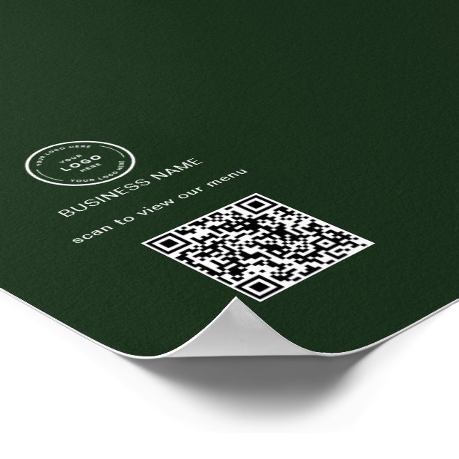 Poster Pied rustique de l'entreprise de code QR de menu d (Coin)