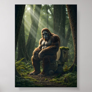 Poster Pied sur les toilettes dans les Bois