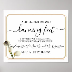 Poster Pieds dansants Flip Flops Symbole de réception de 