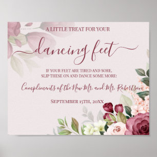 Poster Pieds dansants Flip Flops Symbole de réception de