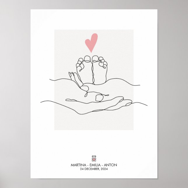 Poster Pieds de bébé personnalisés (Devant)