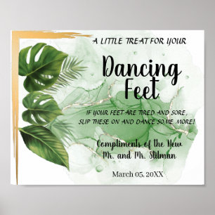 Poster Pieds de danse Flip Flops Mariage Palm Tropical Pa