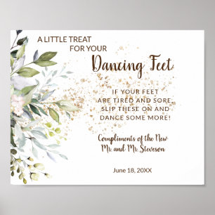 Poster Pieds de danse Flip Flops Mariage signe de la plan