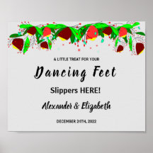 Pieds de danse tongs | Panneau Mariage de fleurs