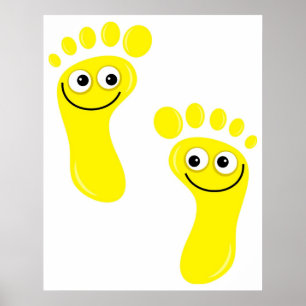 Poster Pieds jaunes heureux