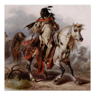 Poster Pieds-Noirs Indien sur le cheval arabe pourchassé