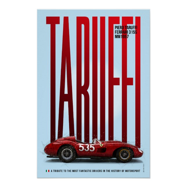 Poster Piero Taruffi Ferrari 315S Hommage (Devant)
