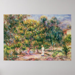 Poster Pierre A Renoir   Femme dans le jardin des Colette