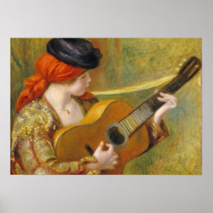 Poster Pierre A Renoir   Jeune Espagnole avec une guitare