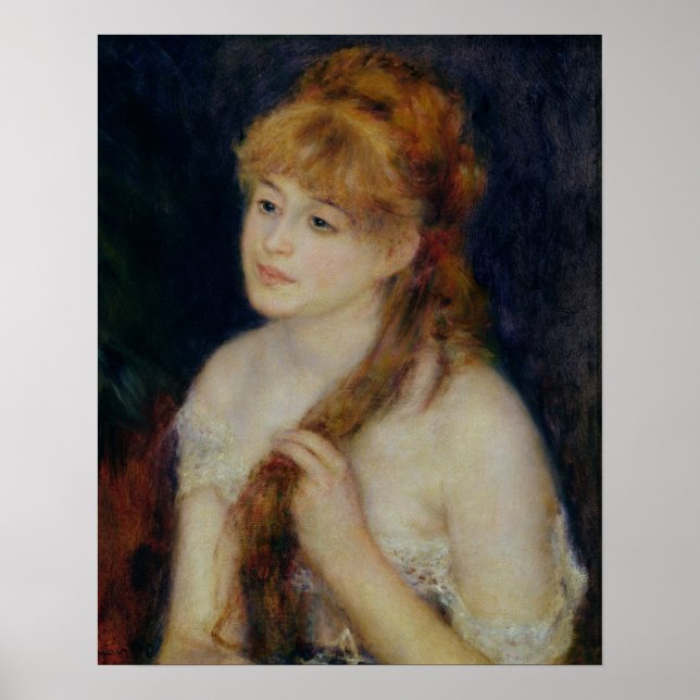 Poster Pierre A Renoir | Jeune femme lui tressant les che (Devant)