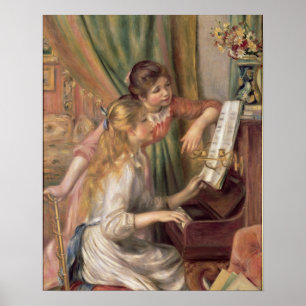 Poster Pierre A Renoir   Jeunes filles au piano