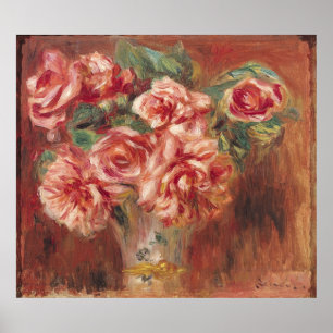 Poster Pierre A Renoir   Roses dans un vase