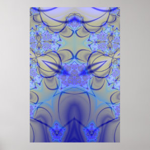 Poster Pierre   Art fractal violet et jaune