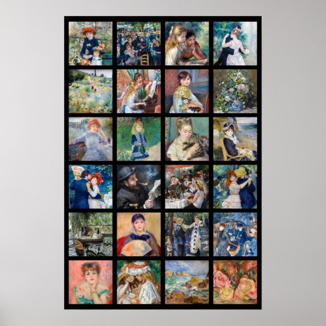 Poster Pierre-Auguste Renoir - Collage en grille de chefs (Devant)