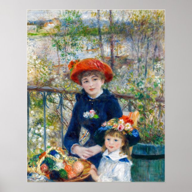 Poster Pierre-Auguste Renoir - Deux soeurs sur la terrass (Devant)
