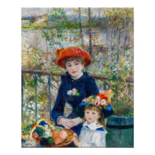 Poster Pierre-Auguste Renoir - Deux soeurs sur la terrass