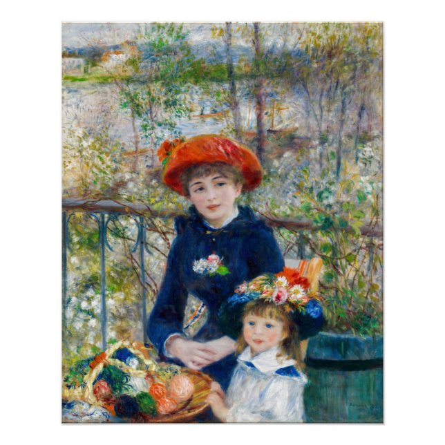 Poster Pierre-Auguste Renoir - Deux soeurs sur la terrass (Devant)