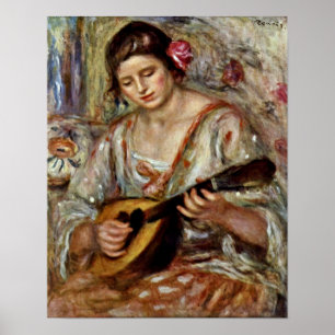 Poster Pierre-Auguste Renoir - fille avec une mandoline