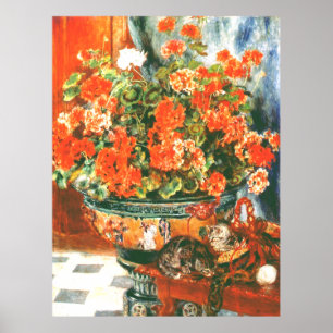 Poster Pierre-Auguste Renoir Geraniums Et Chats