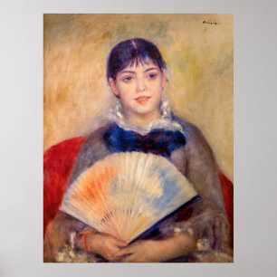 Poster Pierre-Auguste Renoir - Girl with a Fan
