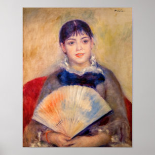 Poster Pierre-Auguste Renoir - Girl with a Fan