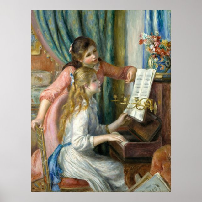 Poster Pierre-Auguste Renoir Girls au piano (Devant)