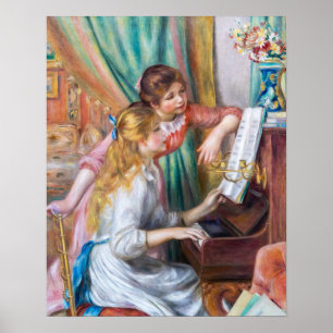Poster Pierre Auguste Renoir - Jeunes filles au piano