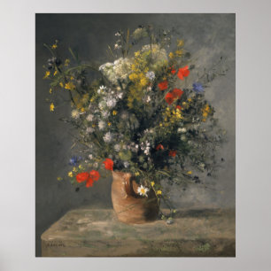 Poster Pierre Auguste Renoir Painting, Flowers In A Vase