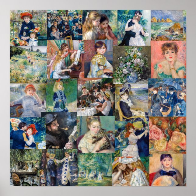 Poster Pierre-Auguste Renoir - Patchwork de chefs-d'œuvre (Devant)