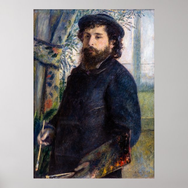 Poster Pierre Auguste Renoir - Portrait de Claude Monet (Devant)