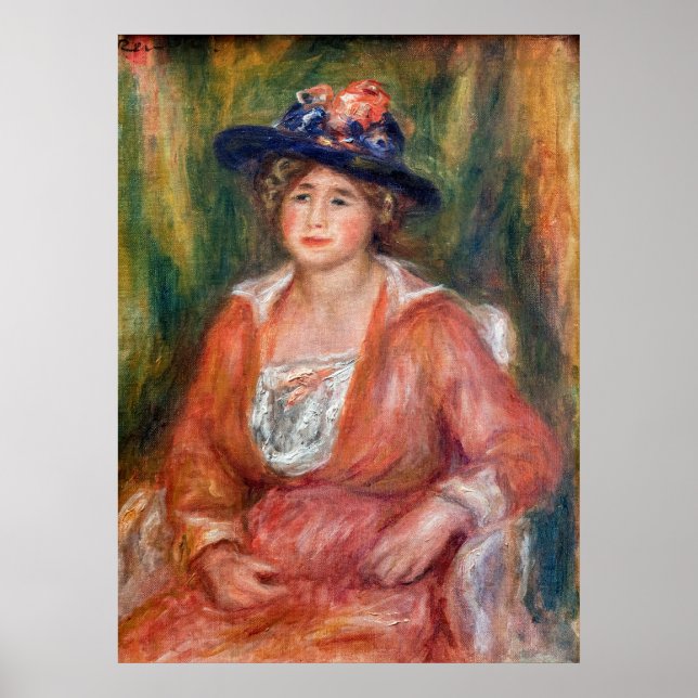Poster Pierre-Auguste Renoir - Portrait d'une femme assis (Devant)