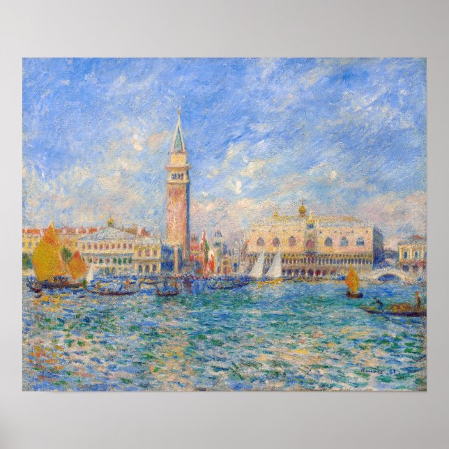 Poster Pierre-Auguste Renoir - Venise, le Palais des Doge (Devant)