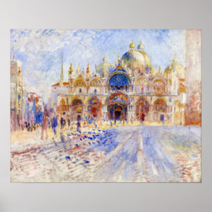 Poster Pierre-Auguste Renoir - Venise, Piazza San Marco