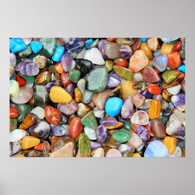 Poster Pierre colorée, galets, rochers (Devant)