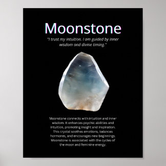 Poster Pierre cristalline Moonstone Signification