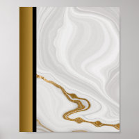 Pierre de marbre gris blanc / Art bordé d'or noir
