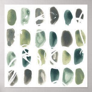 Poster Pierre de rune - Vert