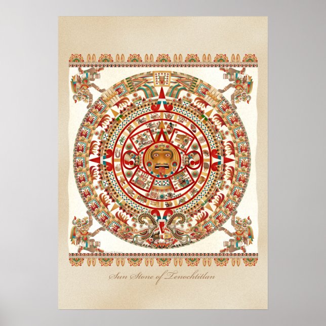 Poster Pierre de Soleil de Tenochtitlan (Devant)