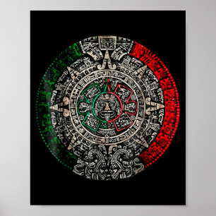 Poster Pierre de soleil du calendrier aztèque Art mexicai