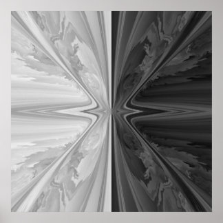 Poster Pierre noire et Marbre blanc Ying Yang
